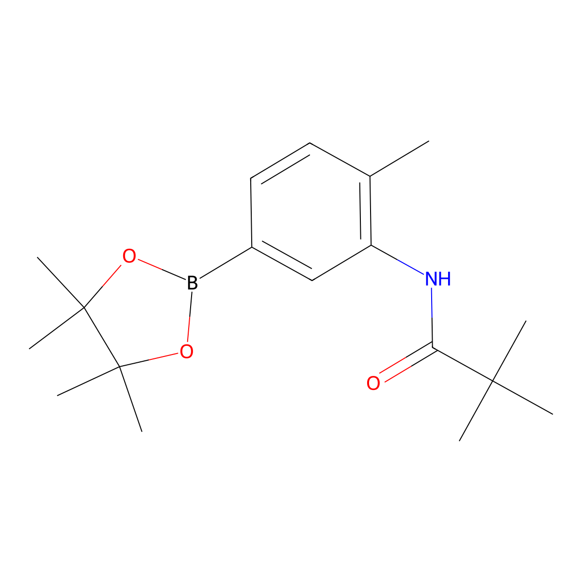 2,2-dimethyl-N-[2-methyl-5-(tetramethyl-1,3,2-dioxaborolan-2-yl)phenyl]propanamide molecular structure, CAS 2246741-86-4