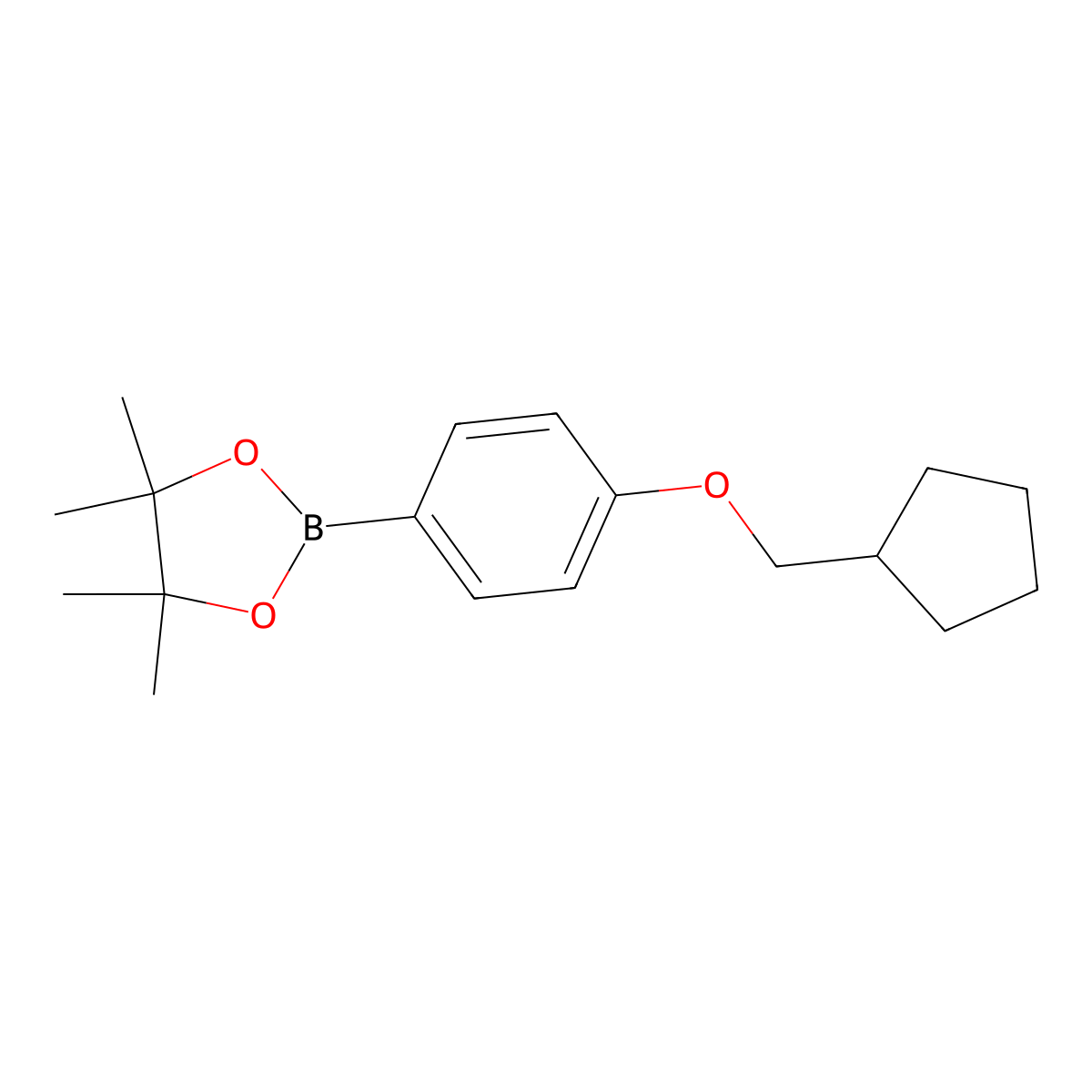 2-(4-Cyclopentylmethoxy-phenyl)-4,4,5,5-tetramethyl-[1,3,2]dioxaborolane molecular structure, CAS 2246743-98-4