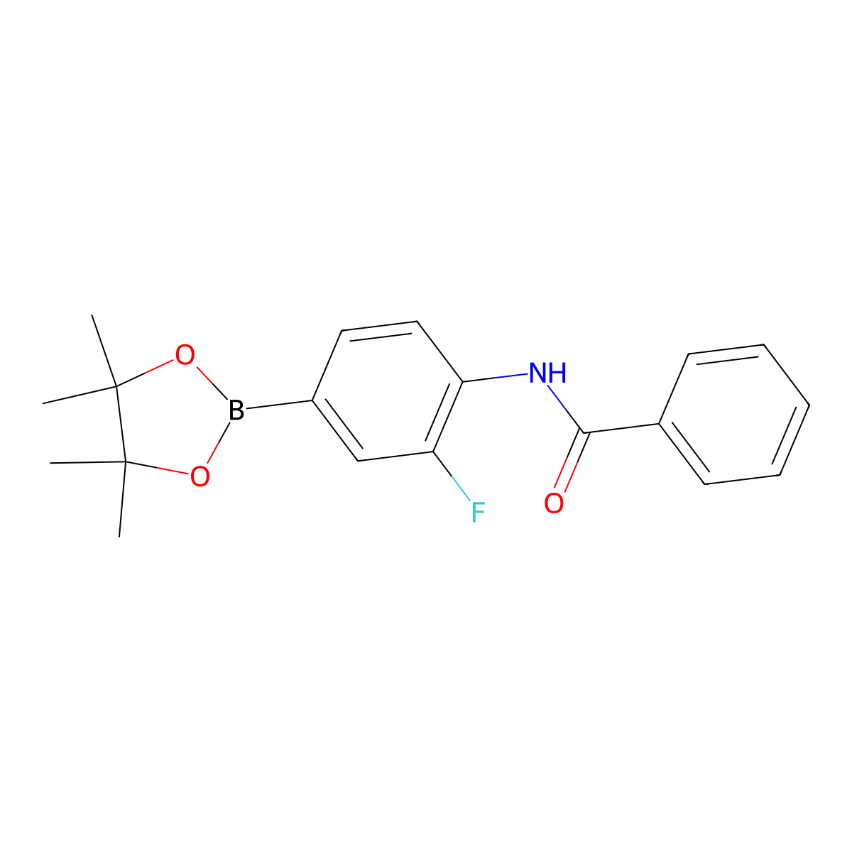 N-(2-fluoro-4-(4,4,5,5-tetramethyl-1,3,2-dioxaborolan-2-yl)phenyl)benzamide molecular structure, CAS 2246744-18-1