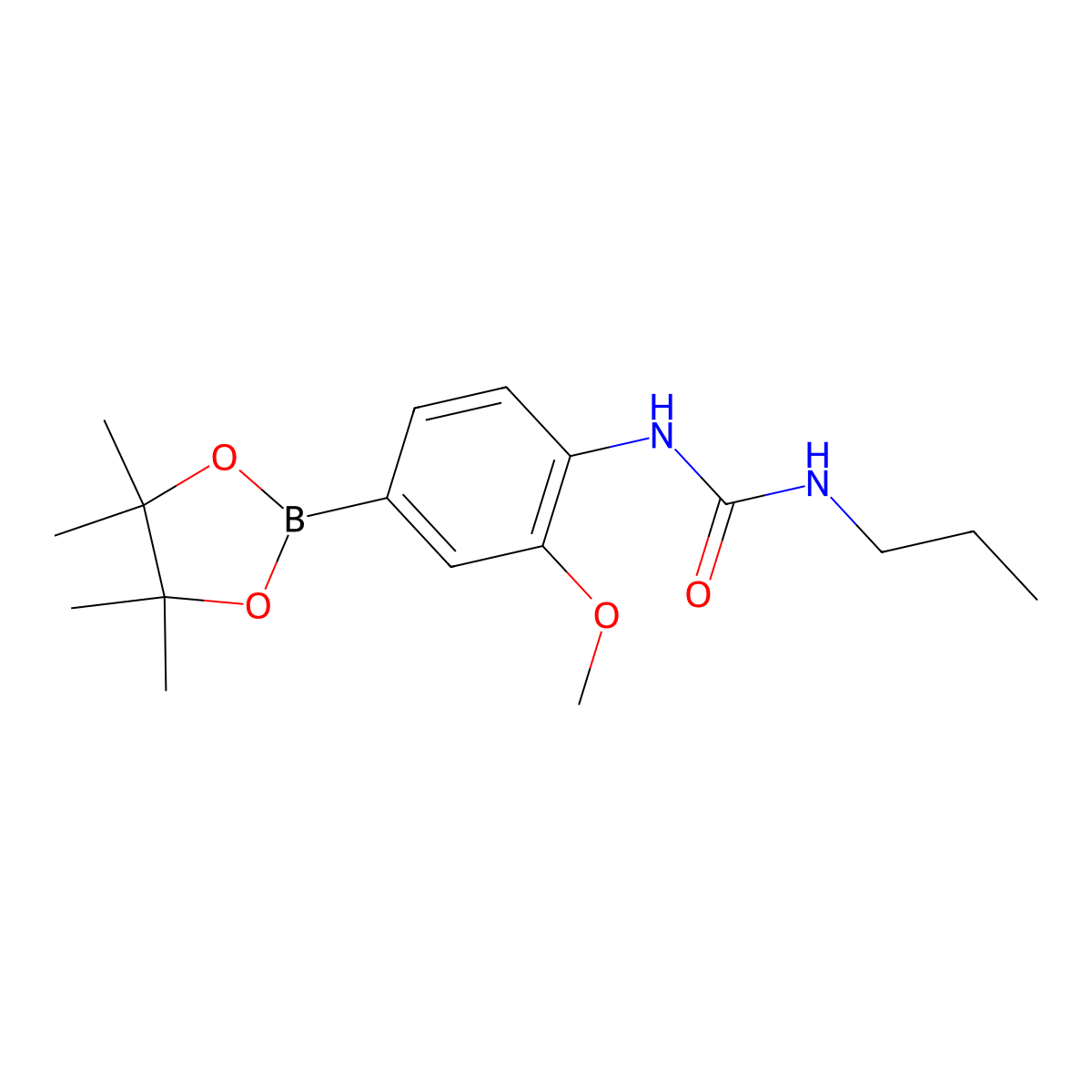 1-(2-Methoxy-4-(4,4,5,5-tetramethyl-1,3,2-dioxaborolan-2-yl)phenyl)-3-propylurea molecular structure, CAS 2246746-56-3