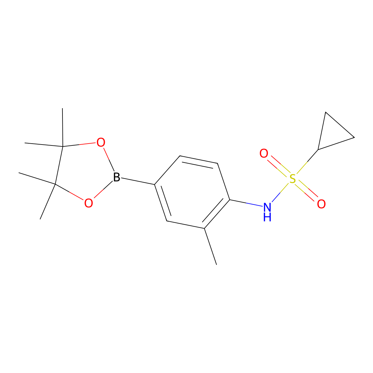 N-[2-methyl-4-(tetramethyl-1,3,2-dioxaborolan-2-yl)phenyl]cyclopropanesulfonamide molecular structure, CAS 2246751-85-7