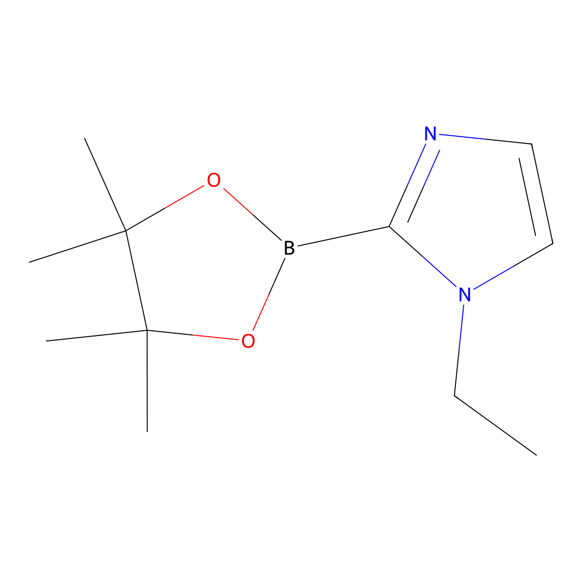 1-ethyl-2-(tetramethyl-1,3,2-dioxaborolan-2-yl)-1H-imidazole molecular structure, CAS 2246751-91-5