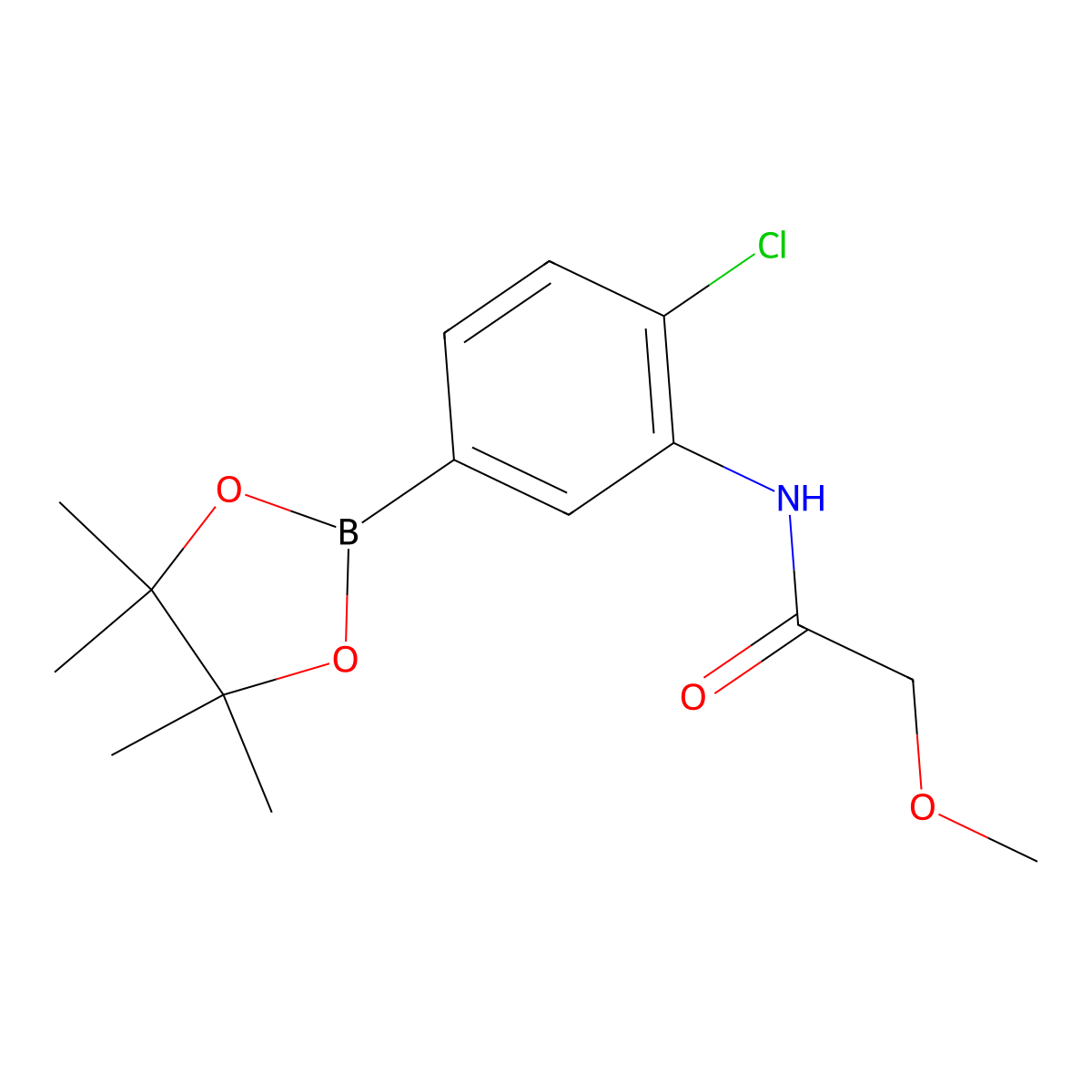 N-[2-chloro-5-(tetramethyl-1,3,2-dioxaborolan-2-yl)phenyl]-2-methoxyacetamide molecular structure, CAS 2246751-94-8