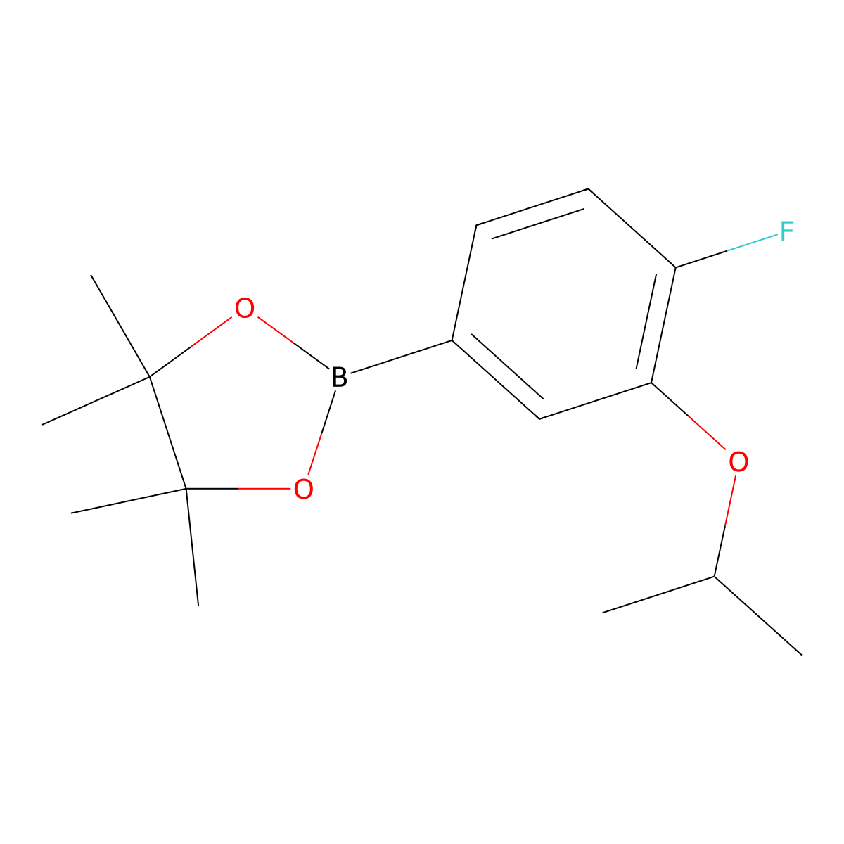 2-(4-Fluoro-3-isopropoxyphenyl)-4,4,5,5-tetramethyl-1,3,2-dioxaborolane molecular structure, CAS 2246759-39-5