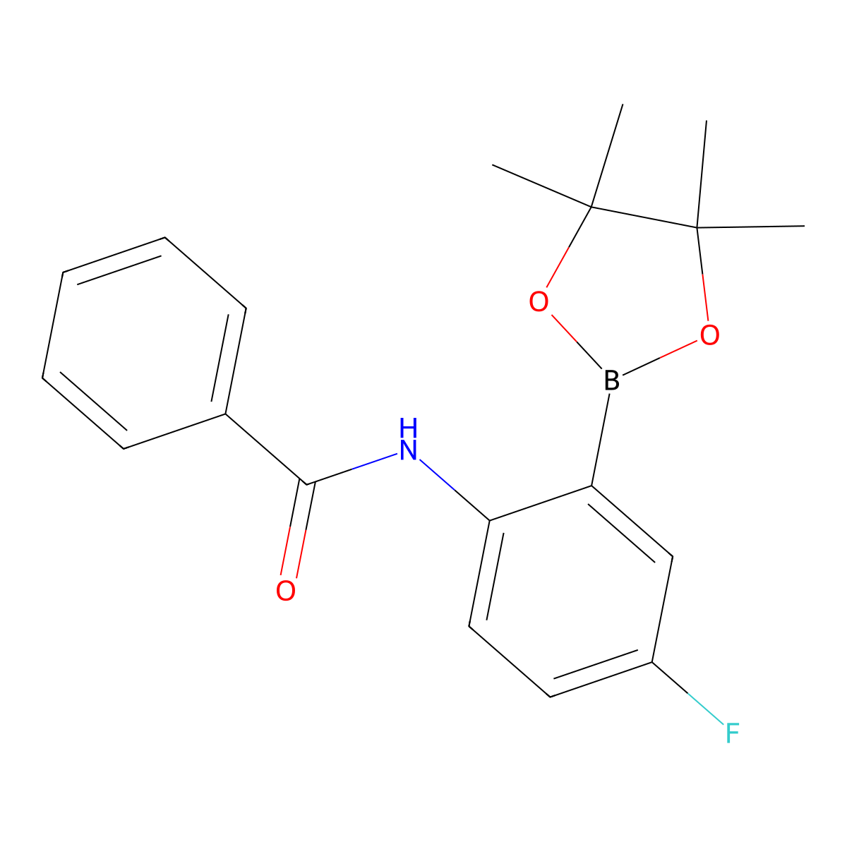 N-(4-fluoro-2-(4,4,5,5-tetramethyl-1,3,2-dioxaborolan-2-yl)phenyl)benzamide molecular structure, CAS 2246760-60-9
