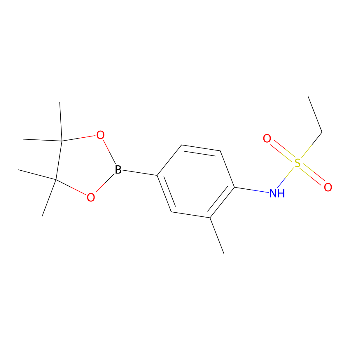 N-[2-methyl-4-(tetramethyl-1,3,2-dioxaborolan-2-yl)phenyl]ethane-1-sulfonamide molecular structure, CAS 2246761-65-7