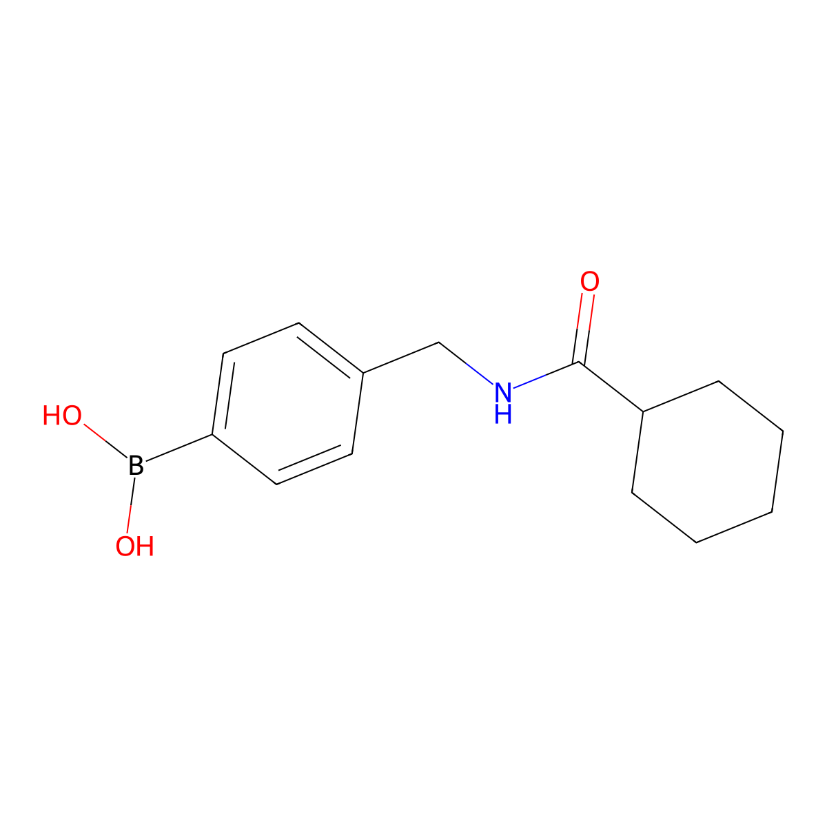 (4-(Cyclohexanecarboxamidomethyl)phenyl)boronic acid molecular structure, CAS 2246765-62-6