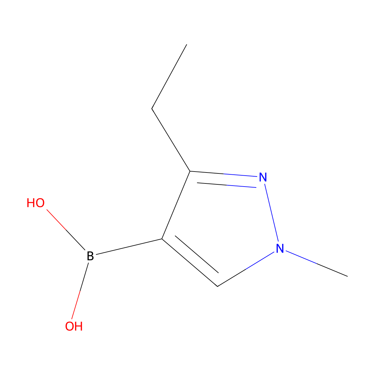 (3-ethyl-1-methyl-1H-pyrazol-4-yl)boronic acid molecular structure, CAS 2246766-05-0