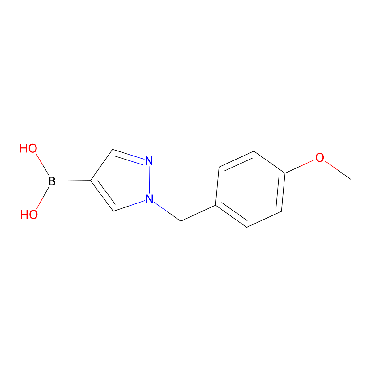 {1-[(4-methoxyphenyl)methyl]-1H-pyrazol-4-yl}boronic acid molecular structure, CAS 2246767-03-1