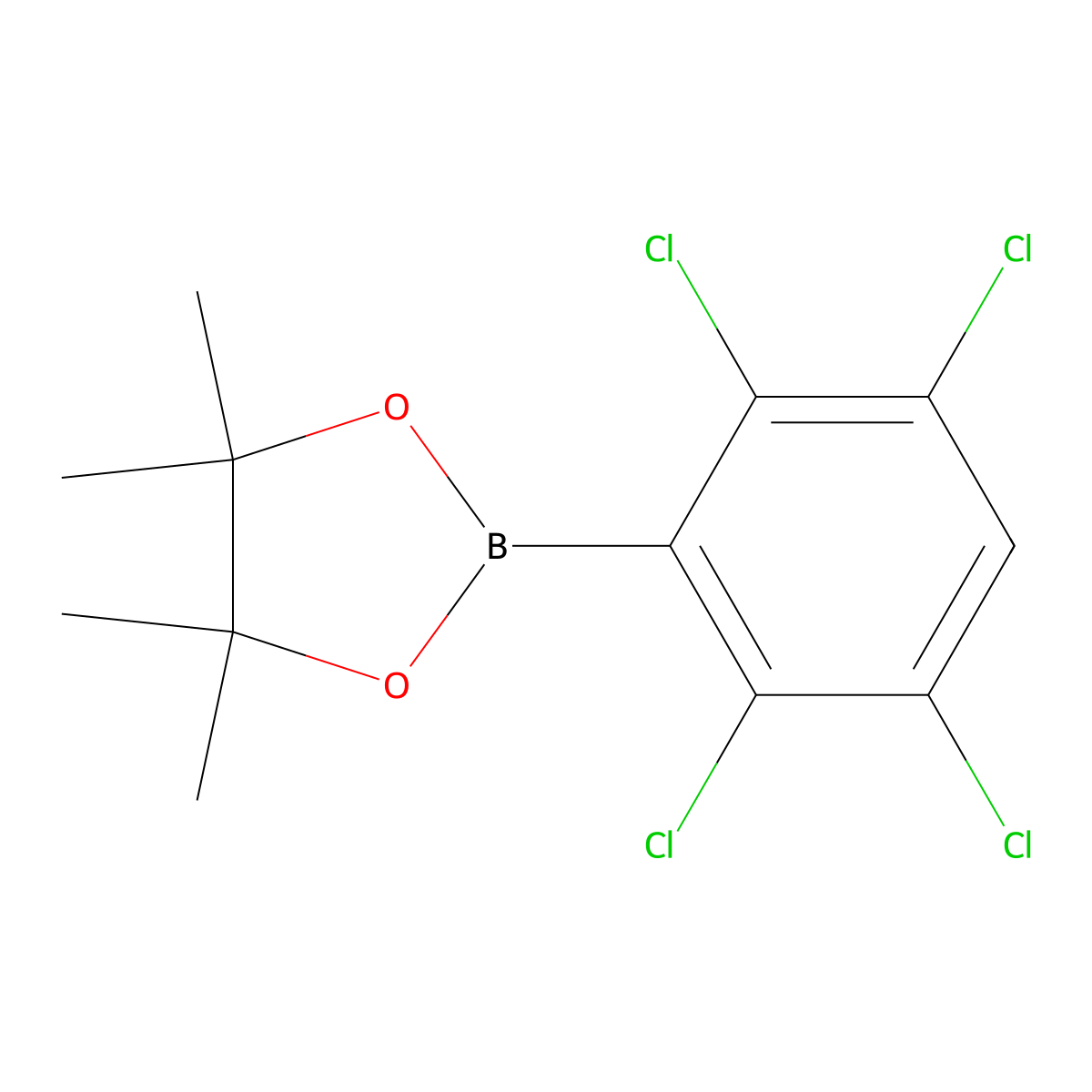 4,4,5,5-Tetramethyl-2-(2,3,5,6-tetrachlorophenyl)-1,3,2-dioxaborolane molecular structure, CAS 2246768-14-7