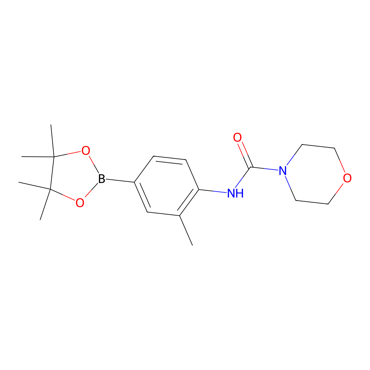 N-(2-Methyl-4-(4,4,5,5-tetramethyl-1,3,2-dioxaborolan-2-yl)phenyl)morpholine-4-carboxamide molecular structure, CAS 2246774-05-8