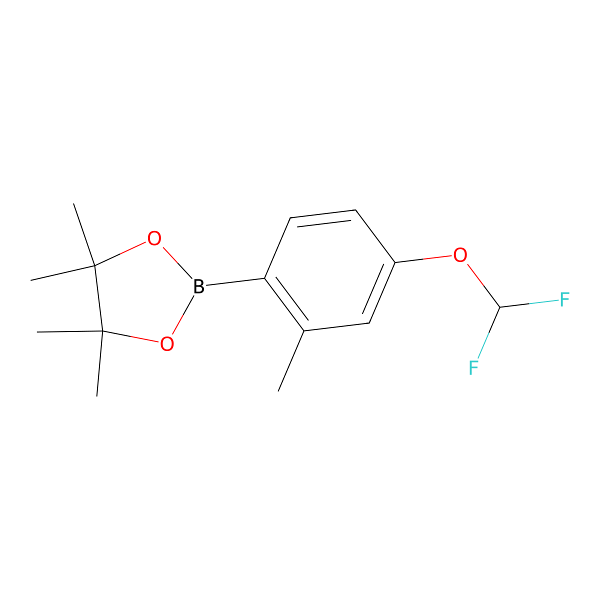 2-[4-(Difluoromethoxy)-2-methylphenyl]-4,4,5,5-tetramethyl-1,3,2-dioxaborolane molecular structure, CAS 2246775-33-5