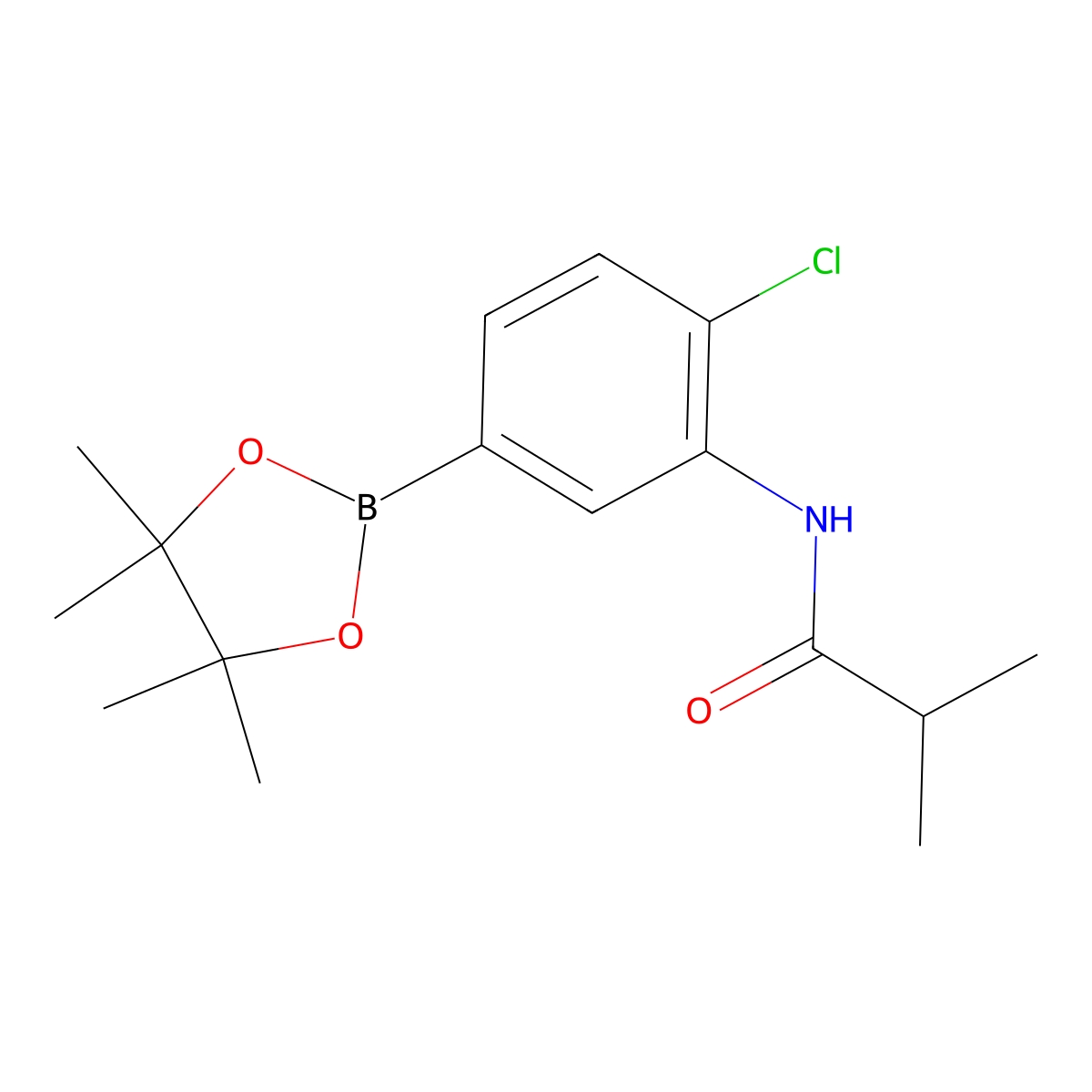 N-[2-chloro-5-(tetramethyl-1,3,2-dioxaborolan-2-yl)phenyl]-2-methylpropanamide molecular structure, CAS 2246776-78-1