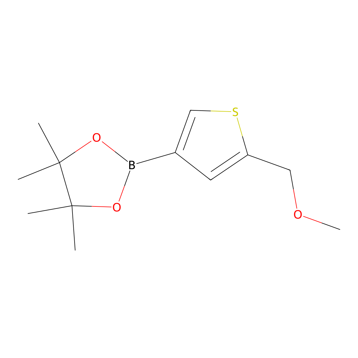 2-(5-(Methoxymethyl)thiophen-3-yl)-4,4,5,5-tetramethyl-1,3,2-dioxaborolane molecular structure, CAS 2246778-03-8