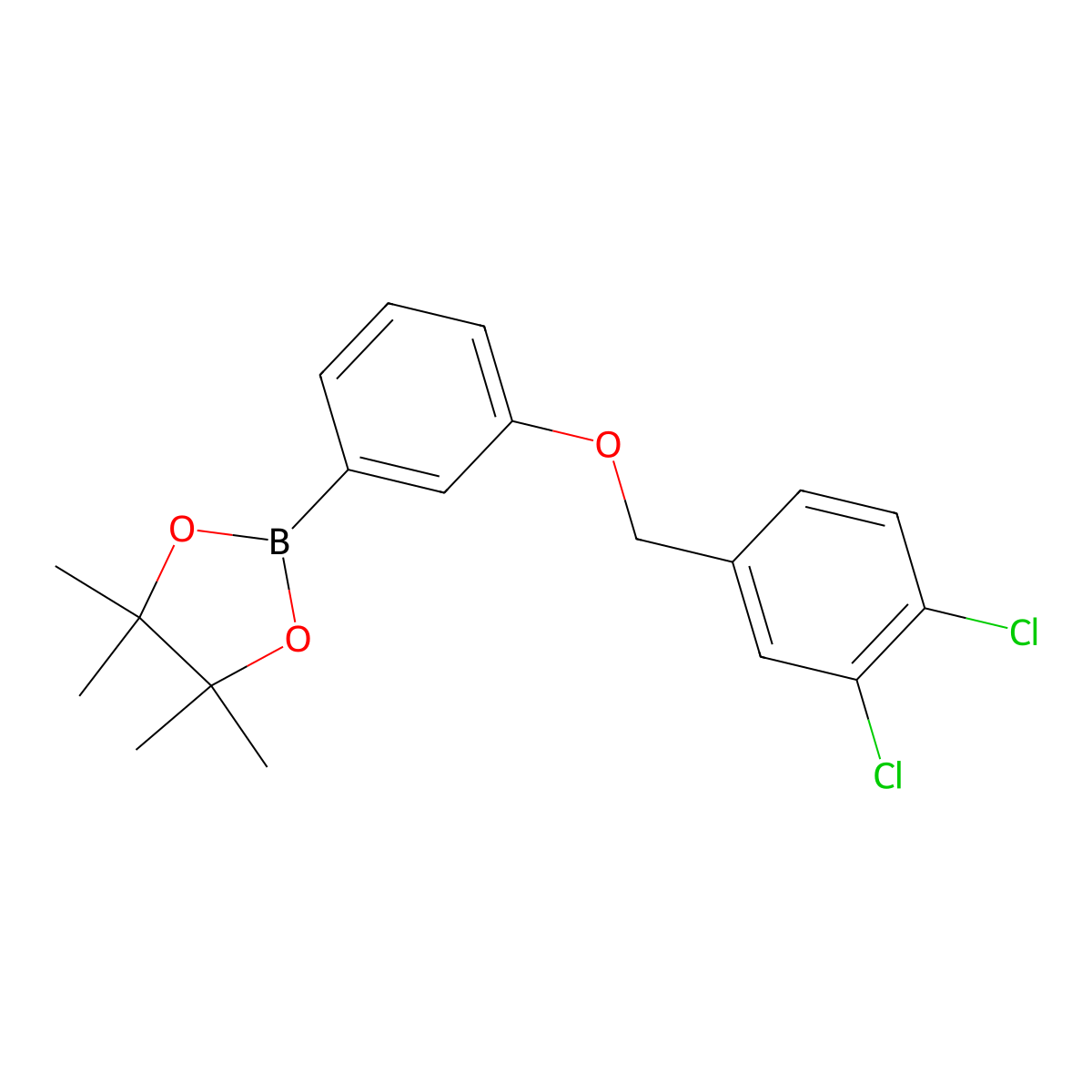1,3,2-Dioxaborolane, 2-[3-[(3,4-dichlorophenyl)methoxy]phenyl]-4,4,5,5-tetramethyl- molecular structure, CAS 2246779-56-4