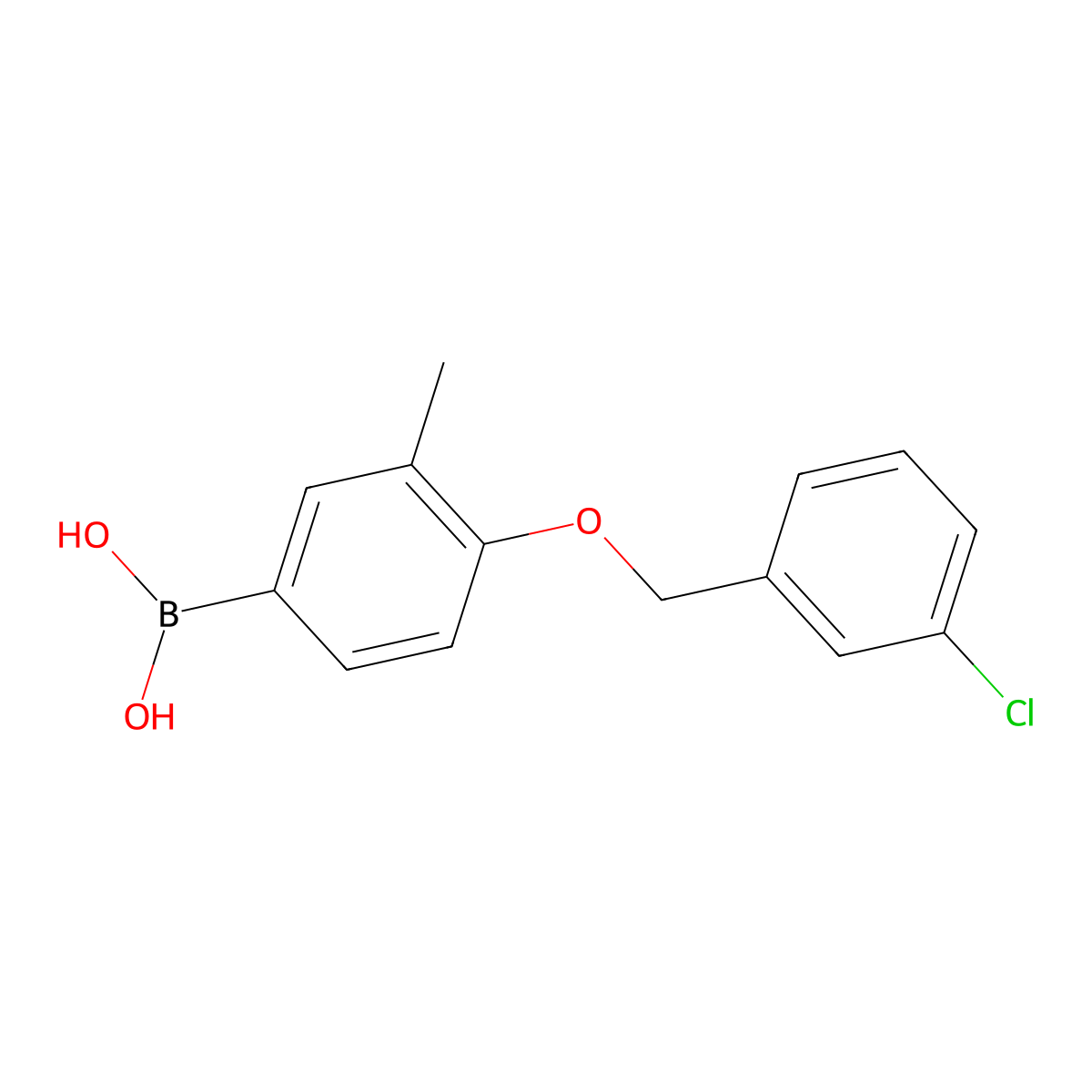 (4-((3-Chlorobenzyl)oxy)-3-methylphenyl)boronic acid molecular structure, CAS 2246783-13-9