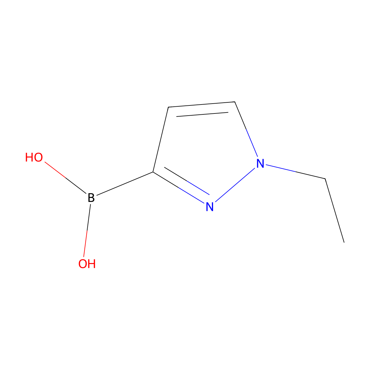 (1-ethyl-1H-pyrazol-3-yl)boronic acid molecular structure, CAS 2246784-08-5