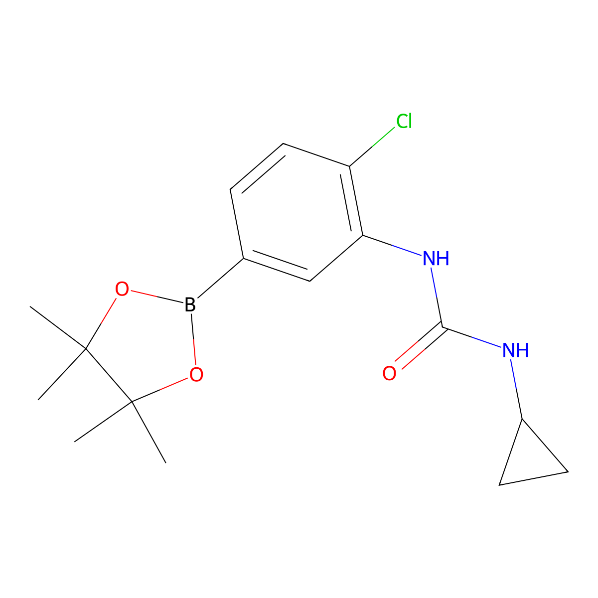 1-[2-Chloro-5-(tetramethyl-1,3,2-dioxaborolan-2-yl)phenyl]-3-cyclopropylurea molecular structure, CAS 2246785-58-8