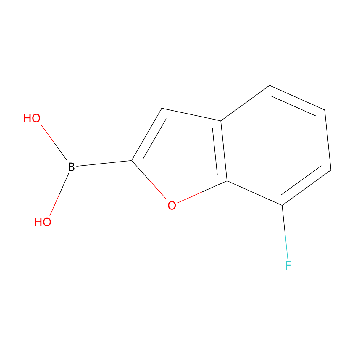 (7-Fluoro-1-benzofuran-2-yl)boronic acid molecular structure, CAS 2246800-30-4