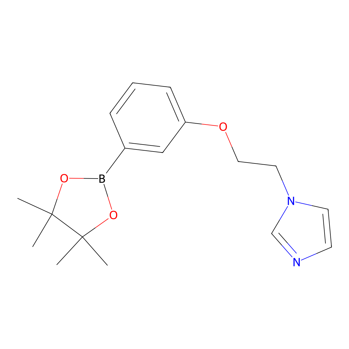 1-{2-[3-(tetramethyl-1,3,2-dioxaborolan-2-yl)phenoxy]ethyl}-1H-imidazole molecular structure, CAS 2246800-86-0