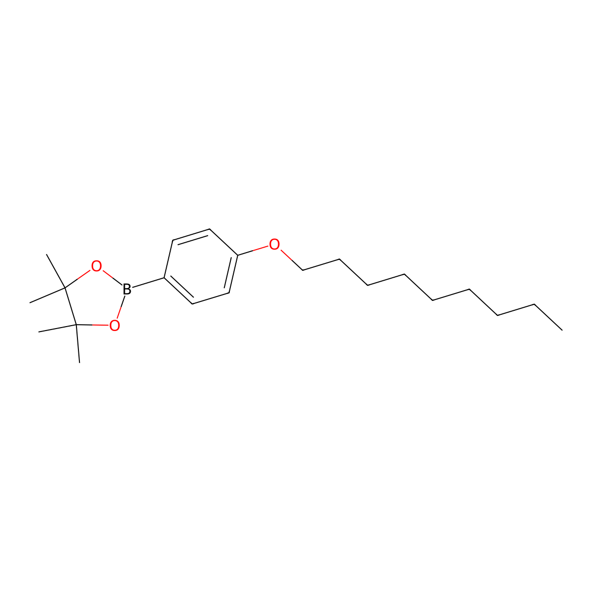 4,4,5,5-Tetramethyl-2-(4-(nonyloxy)phenyl)-1,3,2-dioxaborolane molecular structure, CAS 2246802-91-3