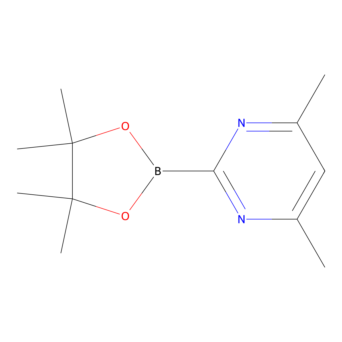 4,6-Dimethyl-2-(4,4,5,5-tetramethyl-1,3,2-dioxaborolan-2-yl)pyrimidine molecular structure, CAS 2246810-00-2