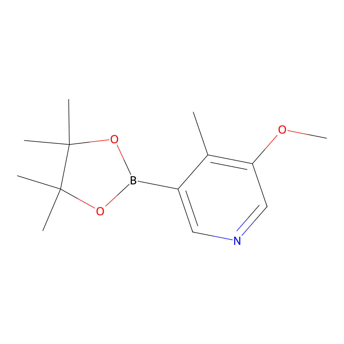 3-Methoxy-4-methyl-5-(4,4,5,5-tetramethyl-1,3,2-dioxaborolan-2-yl)pyridine molecular structure, CAS 2246810-37-5
