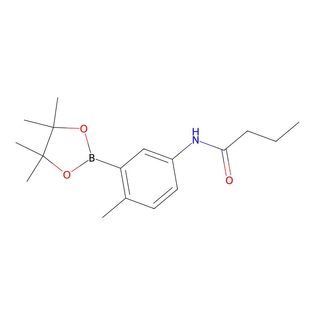 N-[4-methyl-3-(tetramethyl-1,3,2-dioxaborolan-2-yl)phenyl]butanamide molecular structure, CAS 2246814-38-8