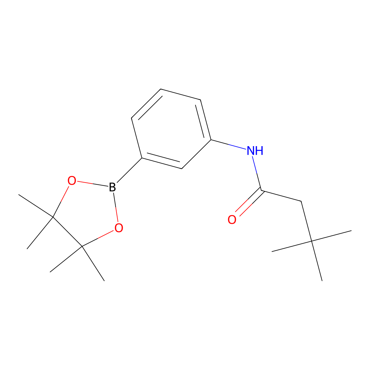 3,3-dimethyl-N-[3-(tetramethyl-1,3,2-dioxaborolan-2-yl)phenyl]butanamide molecular structure, CAS 2246814-89-9