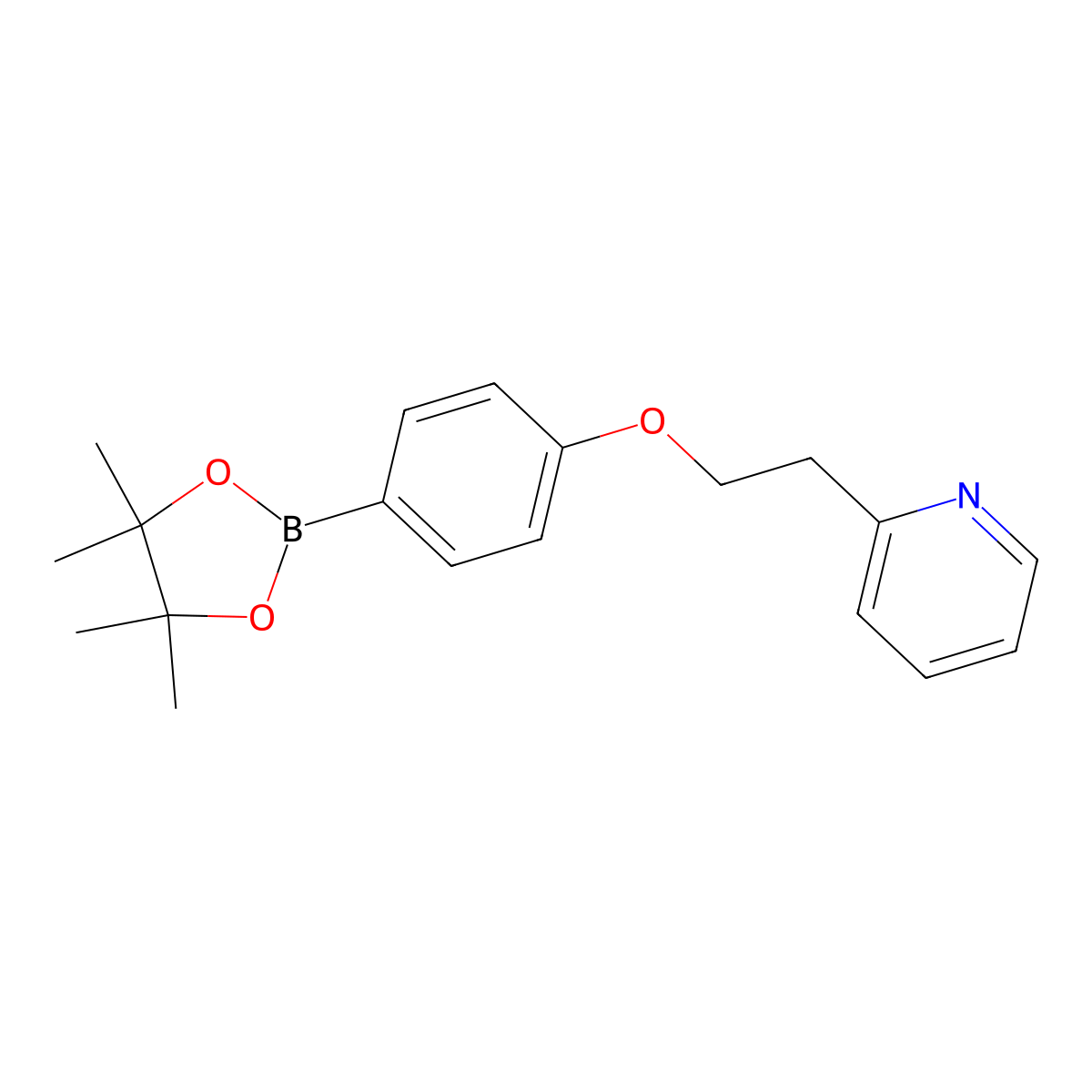 2-{2-[4-(Tetramethyl-1,3,2-dioxaborolan-2-yl)phenoxy]ethyl}pyridine molecular structure, CAS 2246817-46-7