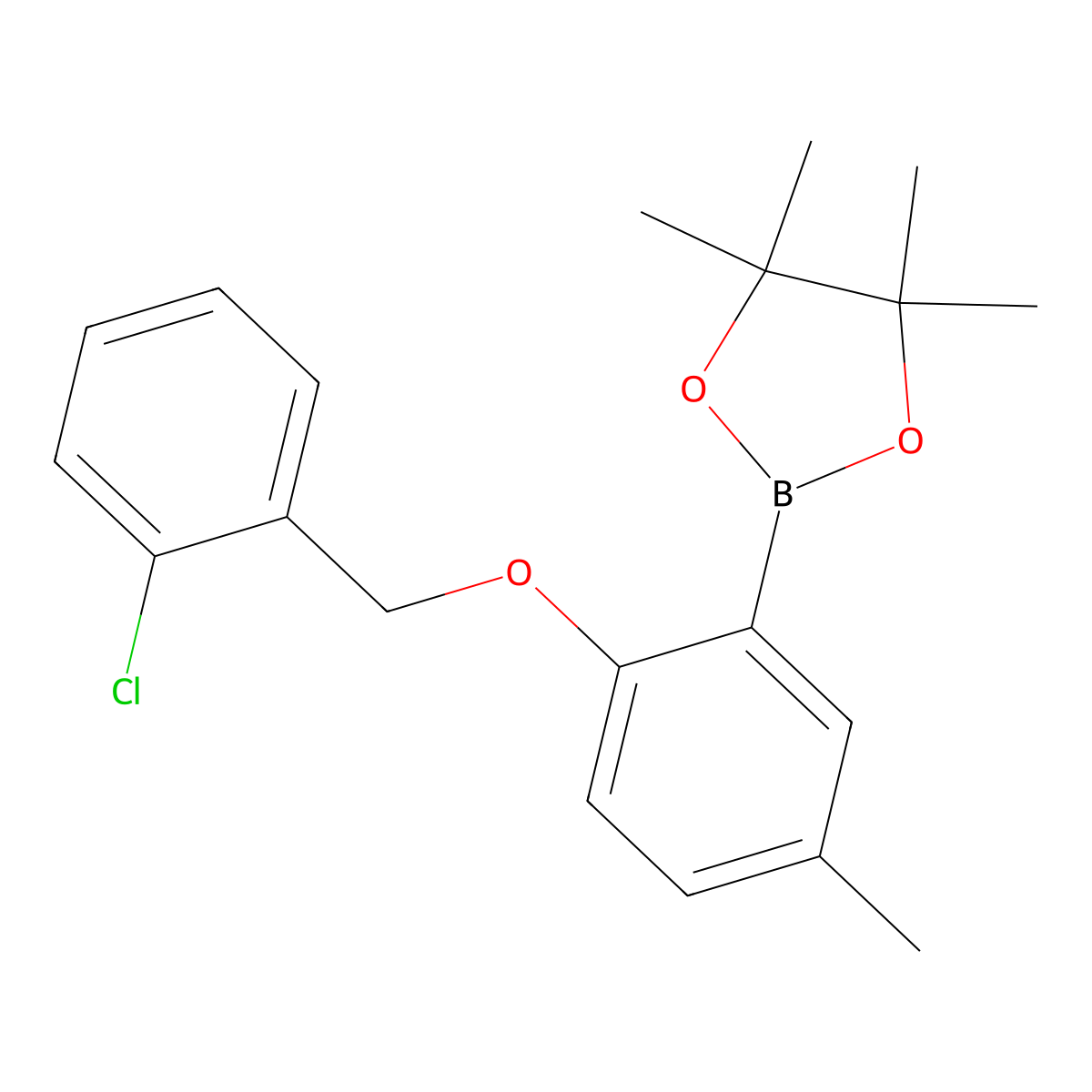 2-{2-[(2-Chlorophenyl)methoxy]-5-methylphenyl}-4,4,5,5-tetramethyl-1,3,2-dioxaborolane molecular structure, CAS 2246818-71-1