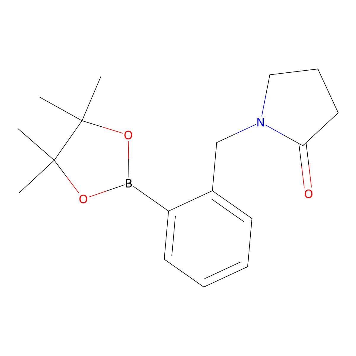 1-{[2-(Tetramethyl-1,3,2-dioxaborolan-2-yl)phenyl]methyl}pyrrolidin-2-one molecular structure, CAS 2246819-75-8