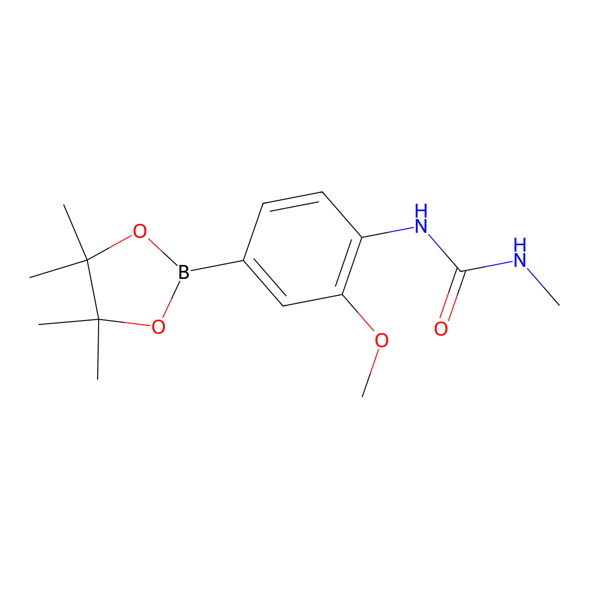 1-(2-Methoxy-4-(4,4,5,5-tetramethyl-1,3,2-dioxaborolan-2-yl)phenyl)-3-methylurea molecular structure, CAS 2246823-64-1