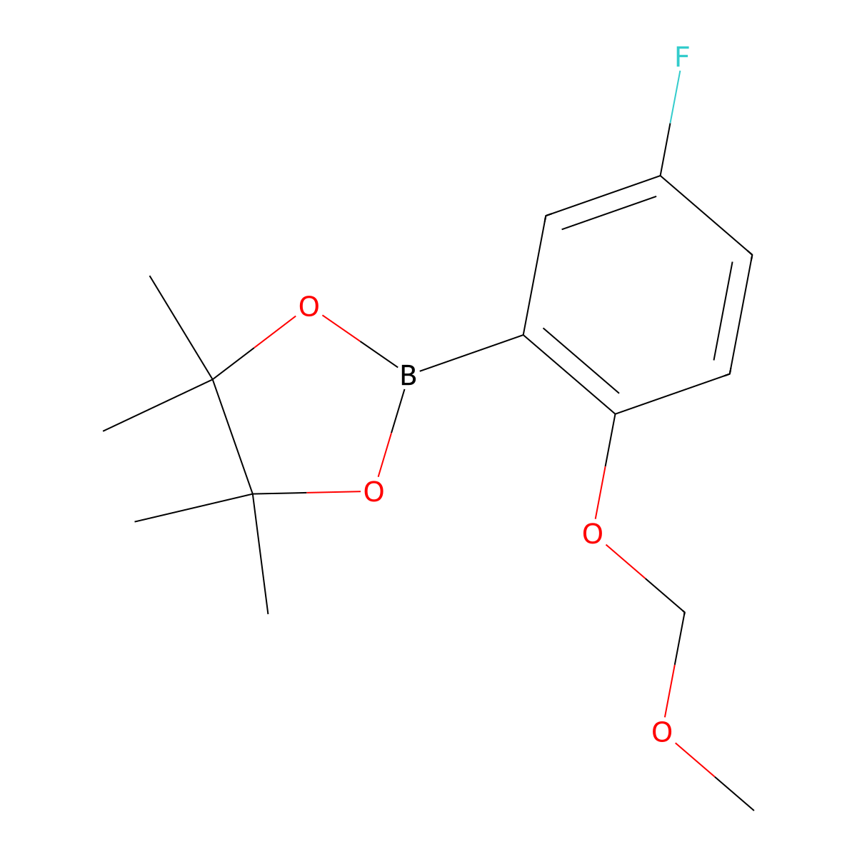 2-(5-Fluoro-2-(methoxymethoxy)phenyl)-4,4,5,5-tetramethyl-1,3,2-dioxaborolane molecular structure, CAS 2246824-97-3
