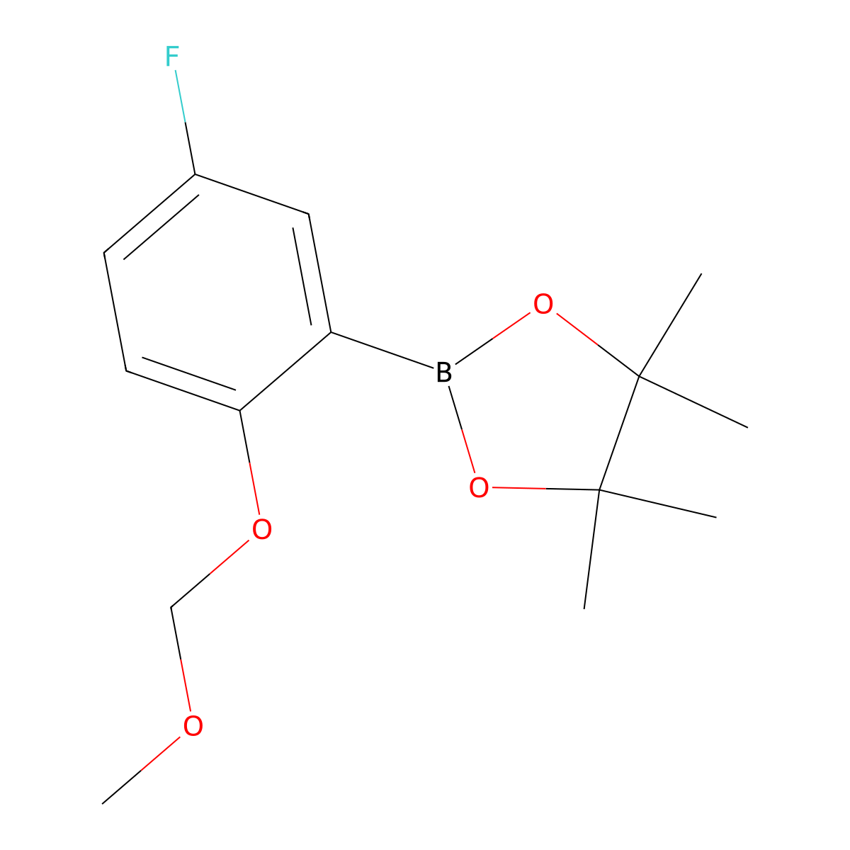 2-(5-Fluoro-2-(methoxymethoxy)phenyl)-4,4,5,5-tetramethyl-1,3,2-dioxaborolane molecular structure, CAS 2246824-97-3