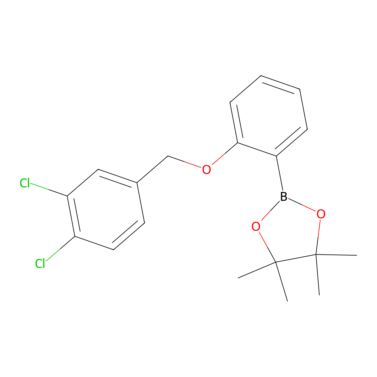 2-(2-((3,4-Dichlorobenzyl)oxy)phenyl)-4,4,5,5-tetramethyl-1,3,2-dioxaborolane molecular structure, CAS 2246826-36-6