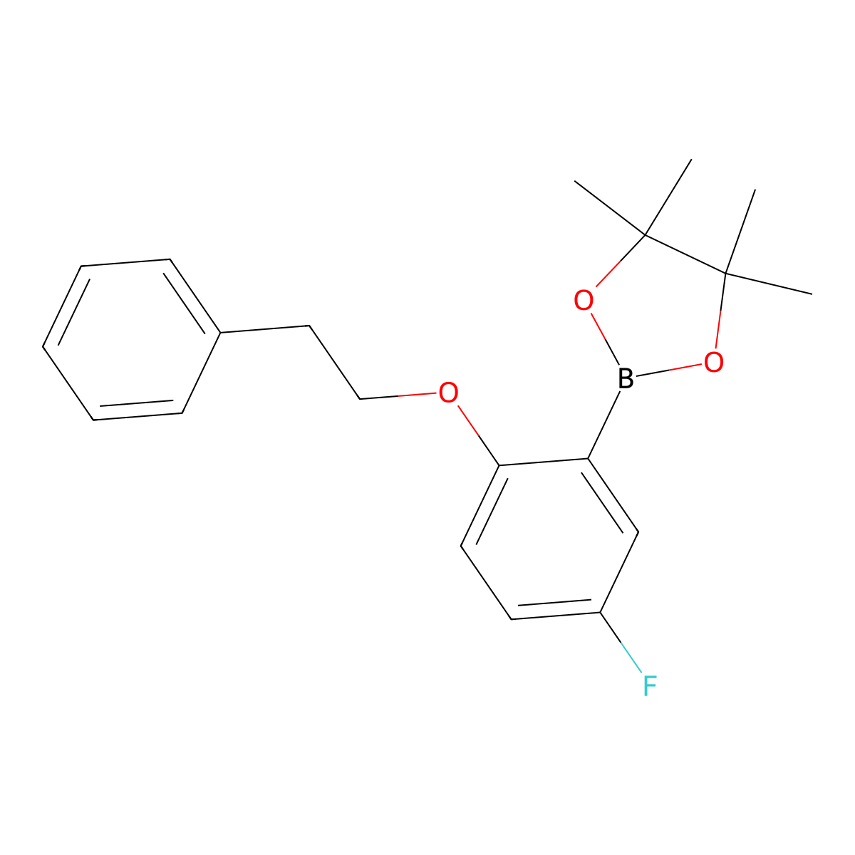 2-[5-Fluoro-2-(2-phenylethoxy)phenyl]-4,4,5,5-tetramethyl-1,3,2-dioxaborolane molecular structure, CAS 2246829-62-7