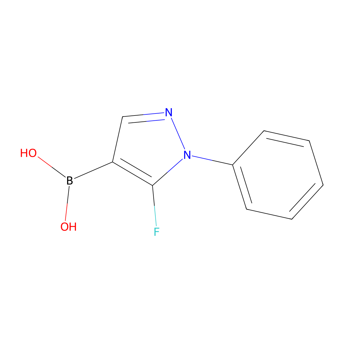 (5-fluoro-1-phenyl-1H-pyrazol-4-yl)boronic acid molecular structure, CAS 2246829-77-4