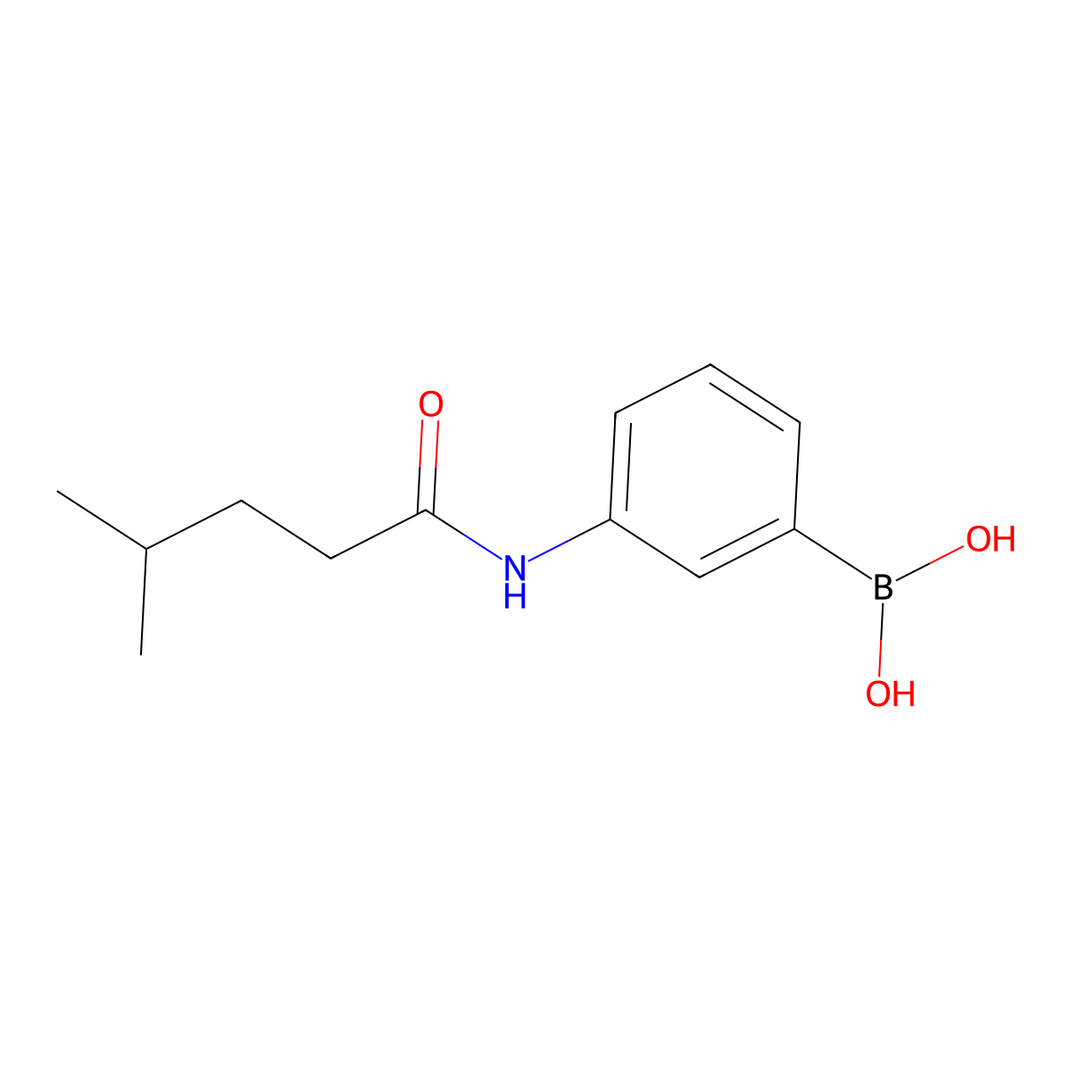3-(4-Methylpentanamido)phenylboronic acid molecular structure, CAS 2246831-80-9