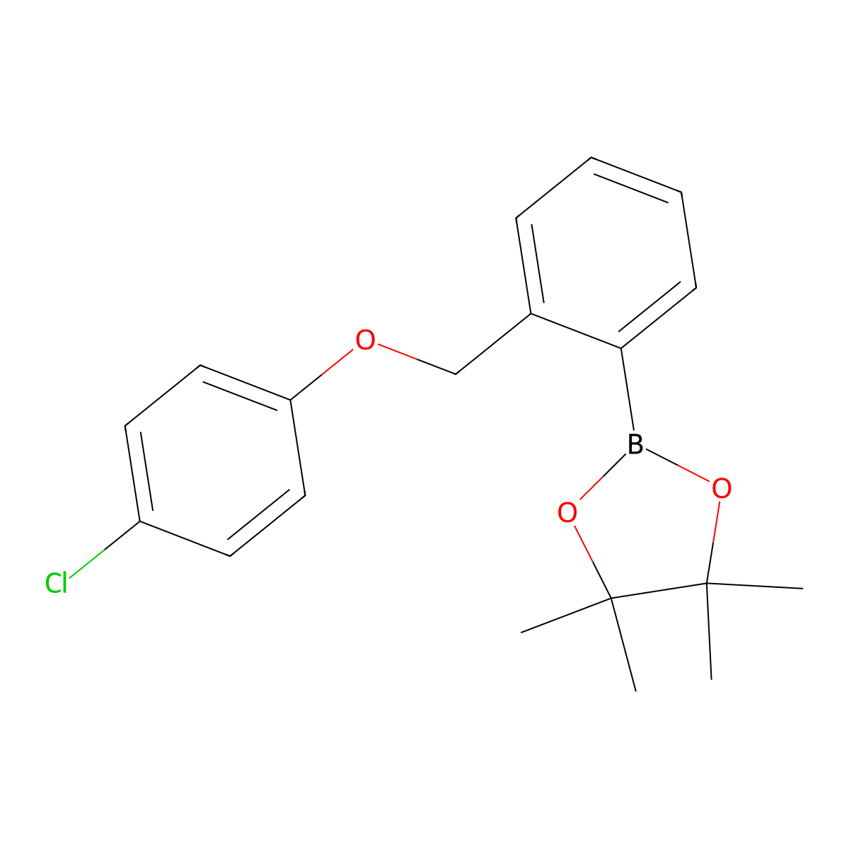 2-(2-((4-Chlorophenoxy)methyl)phenyl)-4,4,5,5-tetramethyl-1,3,2-dioxaborolane molecular structure, CAS 2246833-34-9