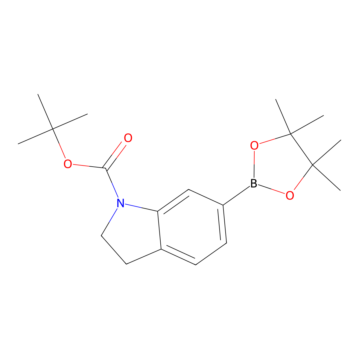tert-butyl 6-(4,4,5,5-tetramethyl-1,3,2-dioxaborolan-2-yl)-2,3-dihydro-1H-indole-1-carboxylate molecular structure, CAS 2246833-75-8