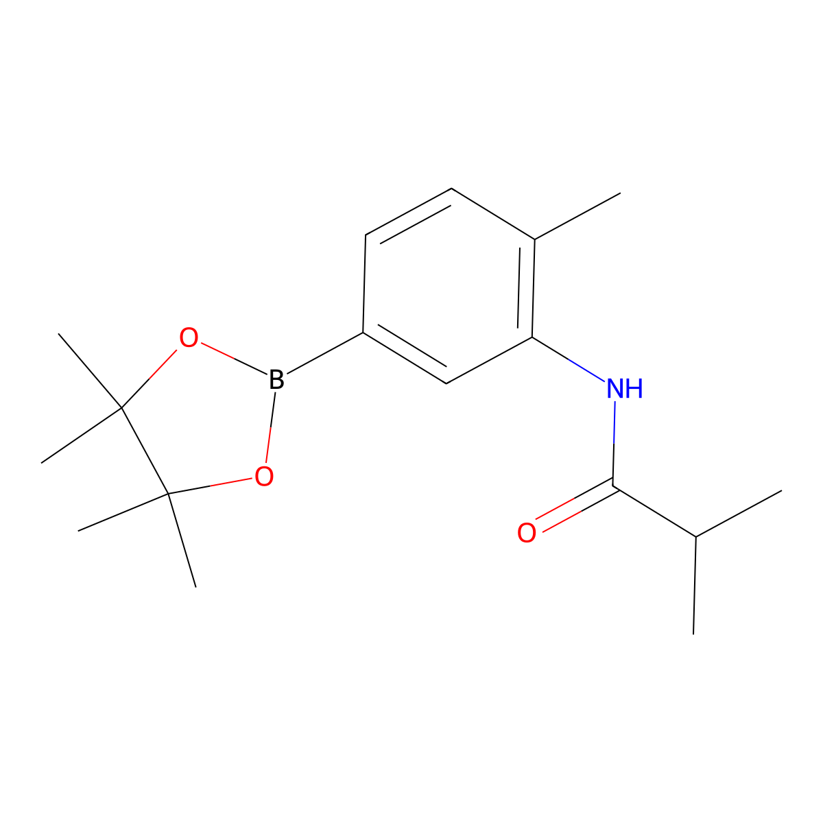 2-methyl-N-[2-methyl-5-(tetramethyl-1,3,2-dioxaborolan-2-yl)phenyl]propanamide molecular structure, CAS 2246834-15-9