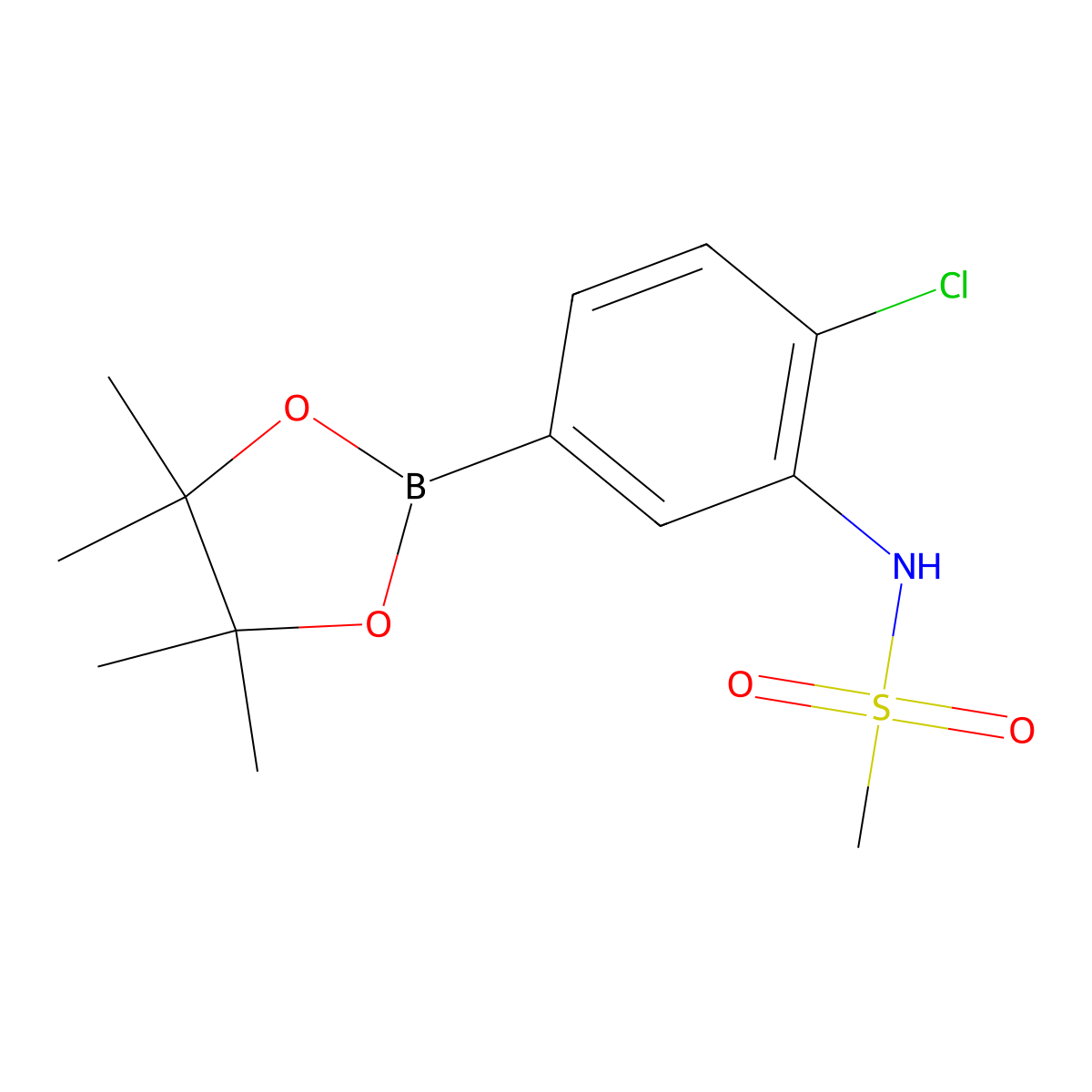 N-[2-chloro-5-(tetramethyl-1,3,2-dioxaborolan-2-yl)phenyl]methanesulfonamide molecular structure, CAS 2246836-43-9