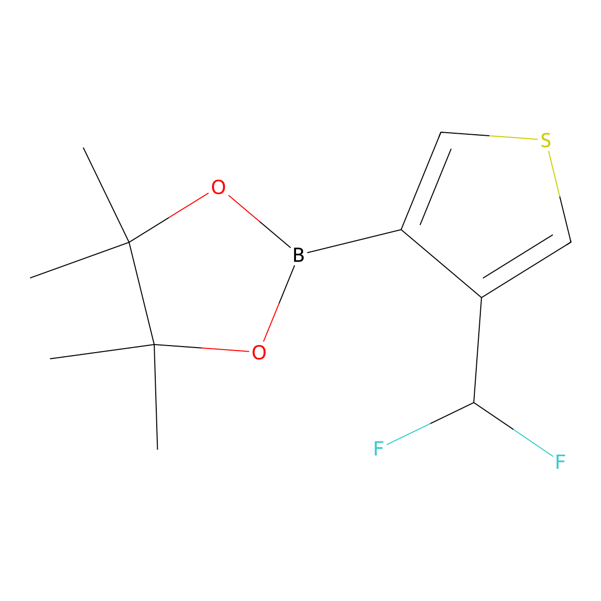 2-[4-(Difluoromethyl)thiophen-3-yl]-4,4,5,5-tetramethyl-1,3,2-dioxaborolane molecular structure, CAS 2246842-34-0