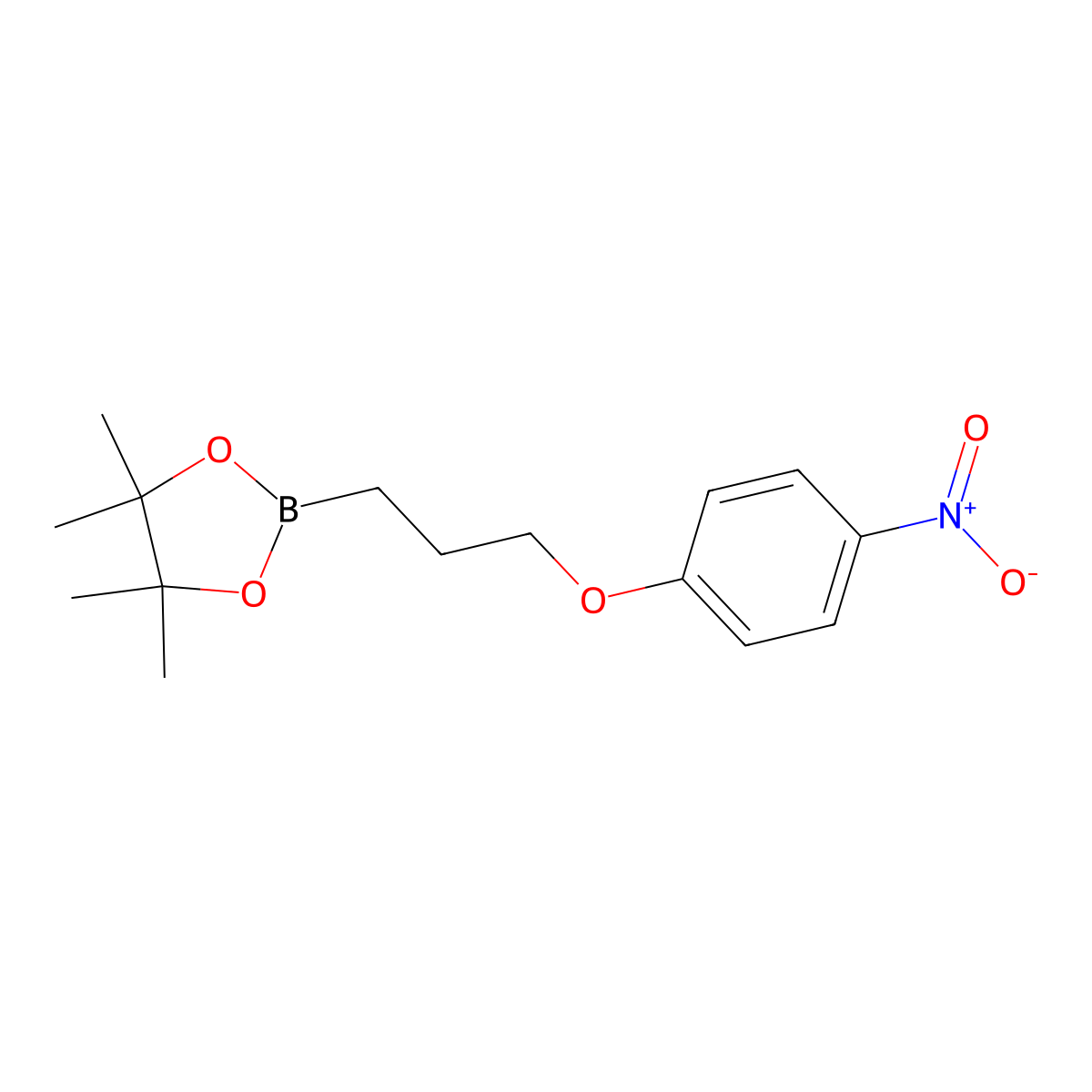 4,4,5,5-Tetramethyl-2-[3-(4-nitrophenoxy)propyl]-1,3,2-dioxaborolane molecular structure, CAS 2246844-38-0