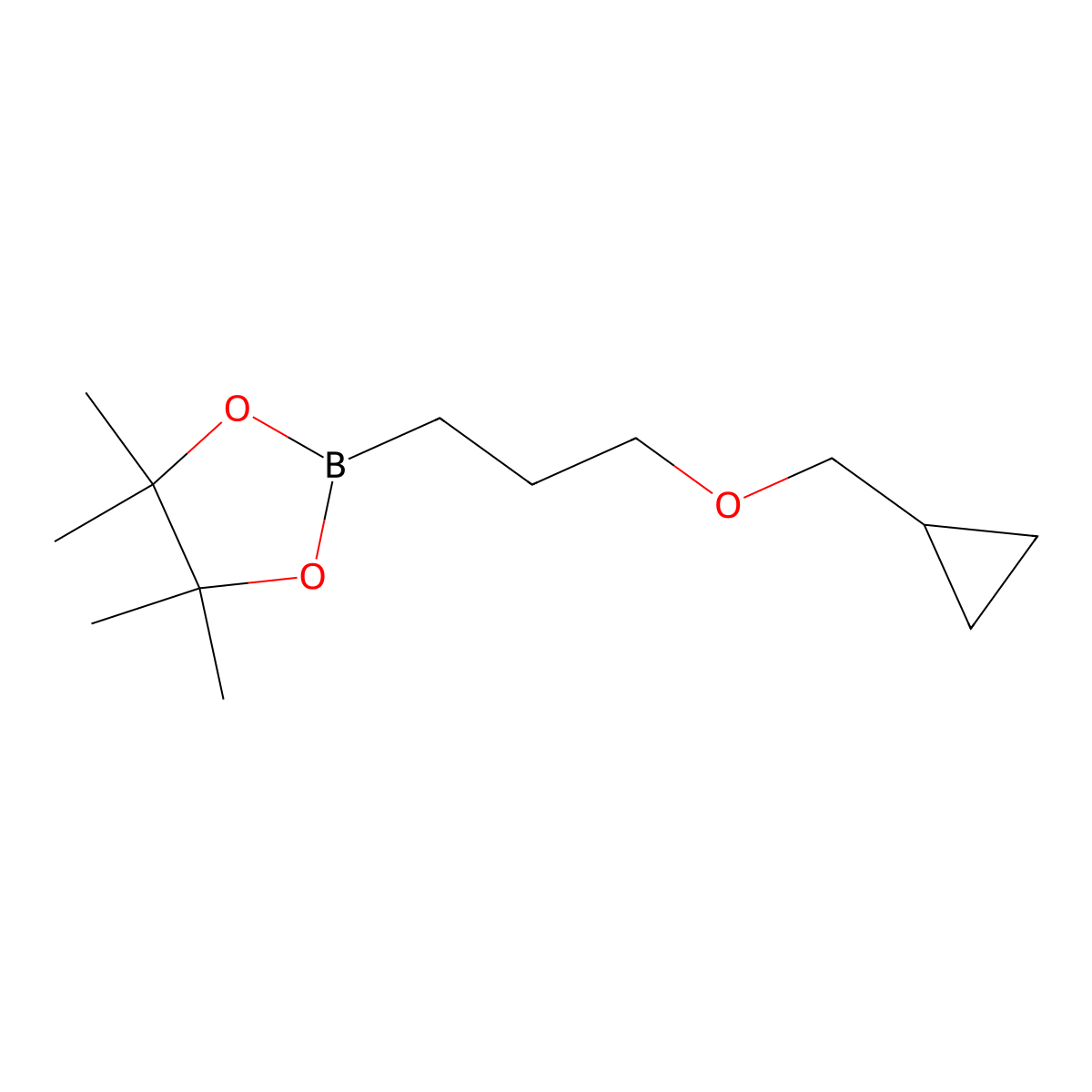 2-[3-(Cyclopropylmethoxy)propyl]-4,4,5,5-tetramethyl-1,3,2-dioxaborolane molecular structure, CAS 2246845-51-0