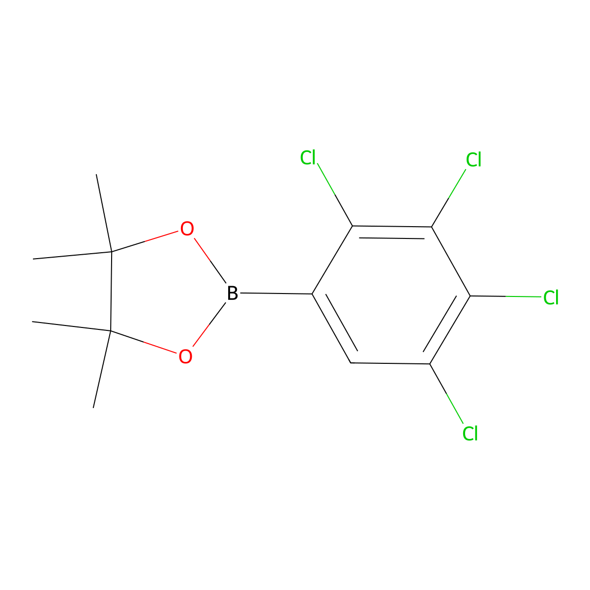 4,4,5,5-Tetramethyl-2-(2,3,4,5-tetrachlorophenyl)-1,3,2-dioxaborolane molecular structure, CAS 2246848-30-4