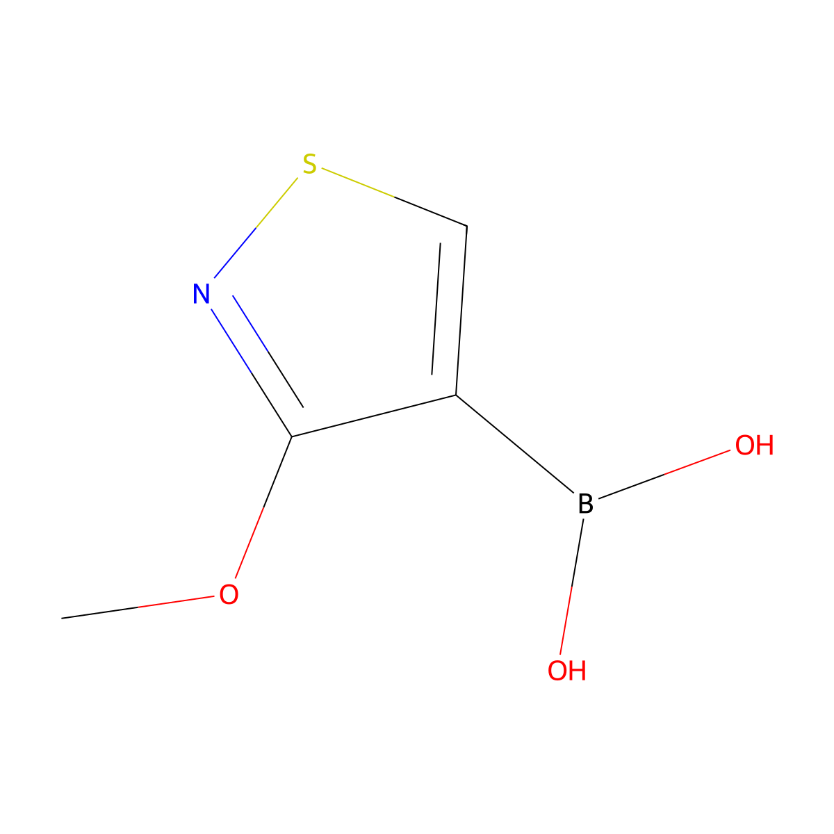 (3-Methoxy-1,2-thiazol-4-yl)boronic acid molecular structure, CAS 2246849-68-1