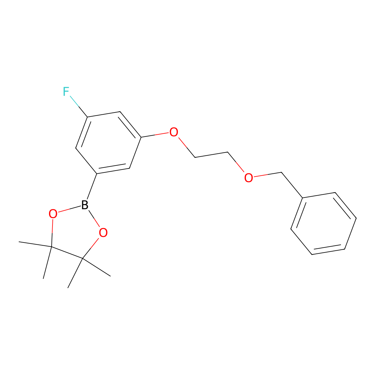 3-[2-(Benzyloxy)ethoxy]-5-fluorophenylboronic acid pinacol ester molecular structure, CAS 2246850-90-6
