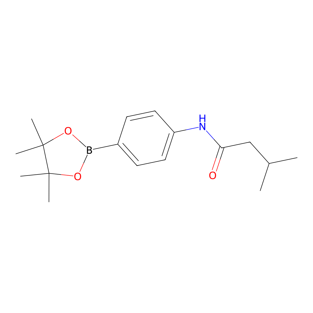 3-methyl-N-[4-(tetramethyl-1,3,2-dioxaborolan-2-yl)phenyl]butanamide molecular structure, CAS 2246852-44-6